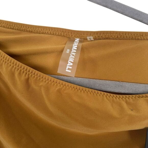 SOLD:Norma Kamali Diana Ruched One-Shoulder Gown Dress Mocha New M - Picture 5 of 9